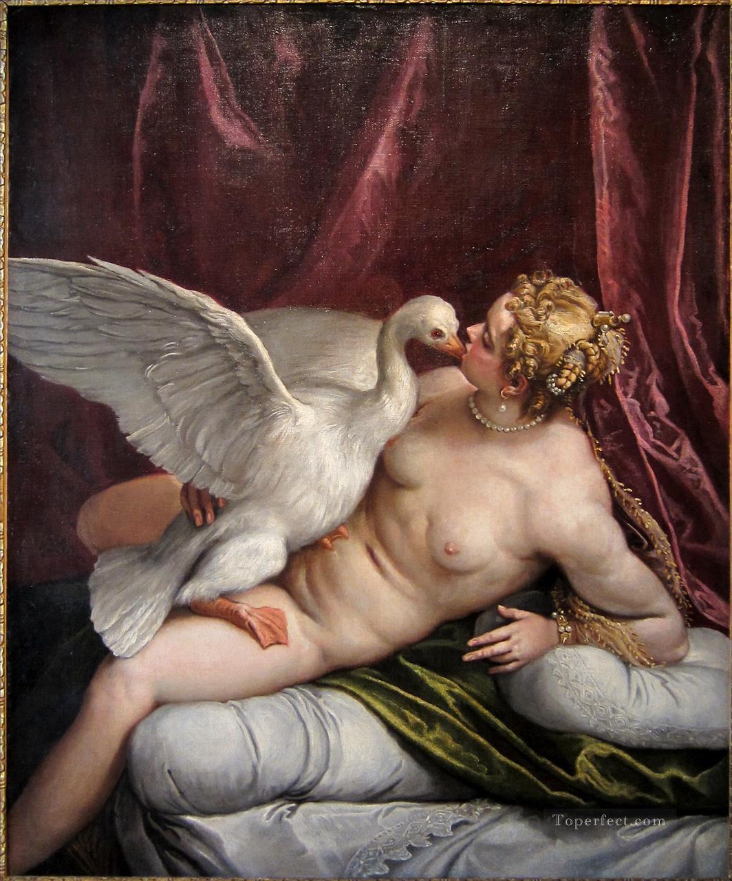 paolo veronese leda and the swan in the palace of fesch ajaccio Classic nude Oil Paintings